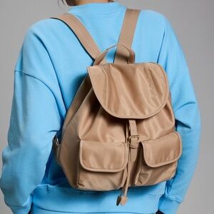 YEAR OF OURS • TAUPE NYLON BACKPACK